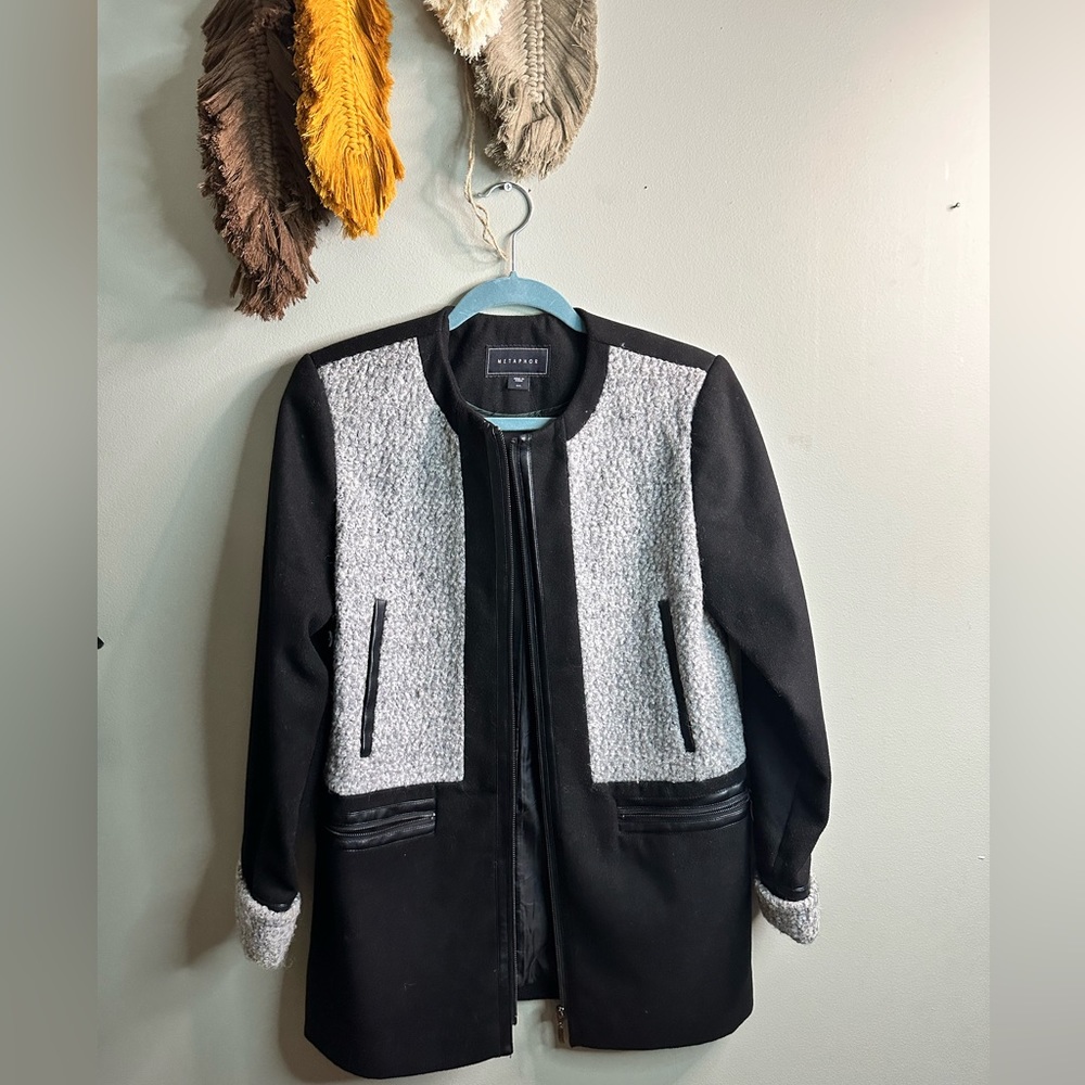 Black and Grey Wool Jacket.